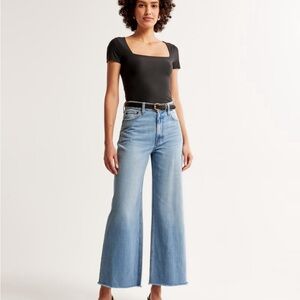 Abercrombie & Fitch Blue Wide Leg Flare Jeans